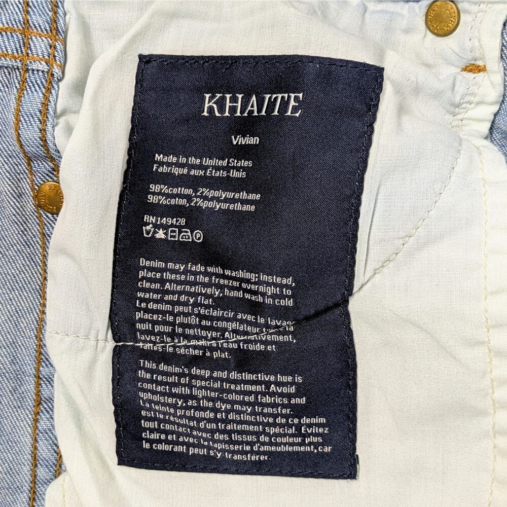 Khaite Vivian High Rise Straight Leg Crop Jeans 30 Blue Wash Cotton USA Made - Picture 3 of 10
